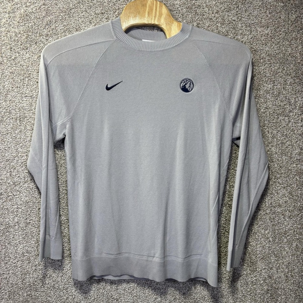 Minnesota Timberwolves Sweater Mens Large Gray NBA Basketball Nike Knit Pullover